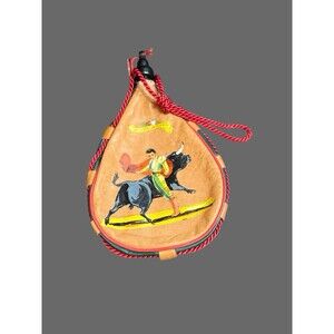 Vintage Bota Bag Wineskin 1.5L Spain Hand Painted Matador Recuerdo De Espania